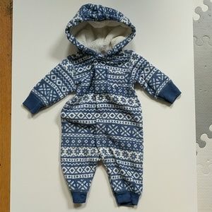 Boy's fleece hooded one piece